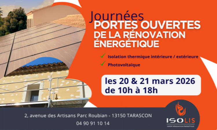 Save the date - Portes Ouvertes de la Rénovation énergétique les  20 et 21 mars